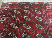 4' 5" X 5' 7" Semi Antique Handmade Afghan Yamud Turkoman Bokhara Wool Rug