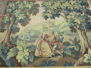Antique French Tapestry 5x6 French Handmade Aubusson Nature One Of A Kind Rare