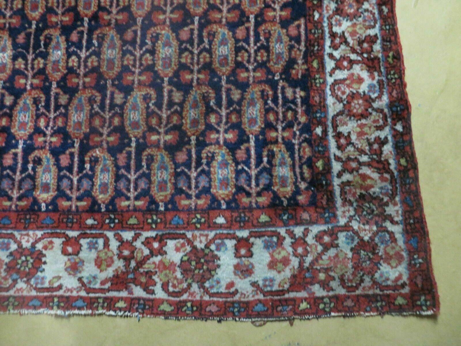 4' X 6' Antique Handmade Turkish Sivas Wool Rug Vegetable Organic Dye Nice Blue