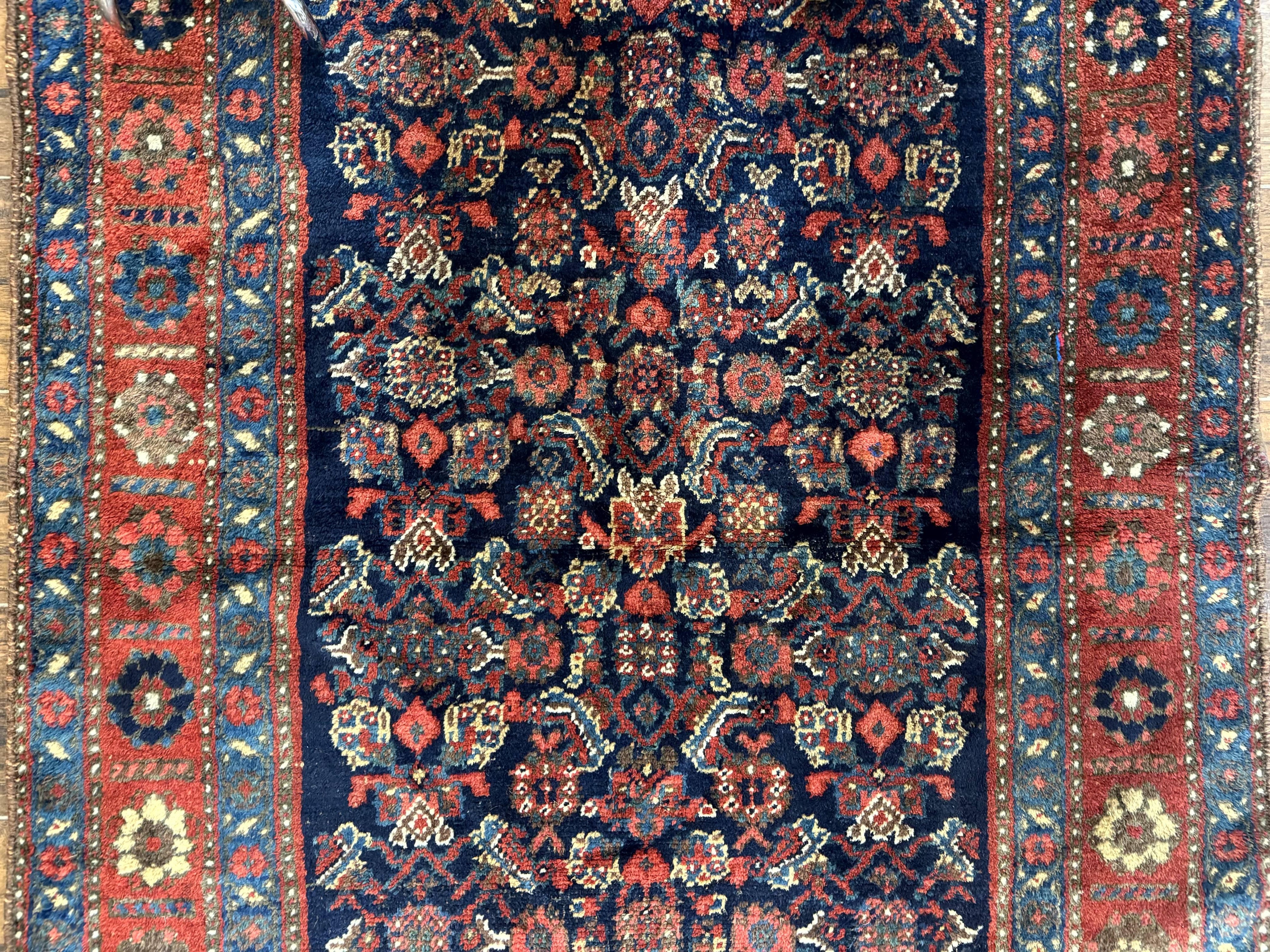 Antique Persian Tribal Rug 4x6, Kurdish Rug