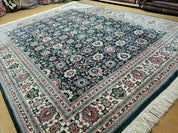 8' X 10' Handmade Indian Oriental Wool Rug Carpet Organic Dye Forest Green Nice