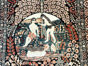 Stunning Sino Persian Pictorial Rug 2.7 x 4, Garden of Eden Adam & Eve Tree of Life Design, Extremely Fine 580 KPSI, Masterpiece