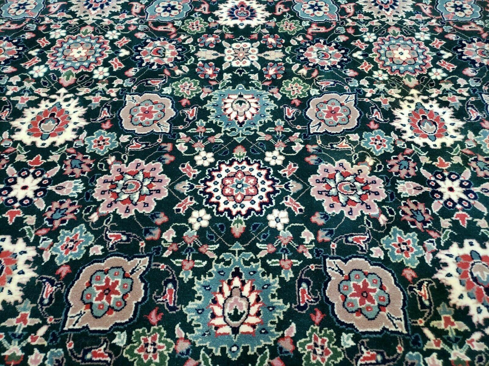 8' X 10' Handmade Indian Oriental Wool Rug Carpet Organic Dye Forest Green Nice