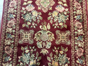 Indo Persian Kerman Rug 4x6, Burgundy, Floral