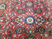 Semi Antique Persian Kashan Rug, Red & Beige, Hand-Knotted, Wool, 4'7" x 6' 6", Pair B