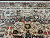 Room Sized Oriental Rug 10x11, Power Loomed Carpet, Tan Brown, Unique Loom