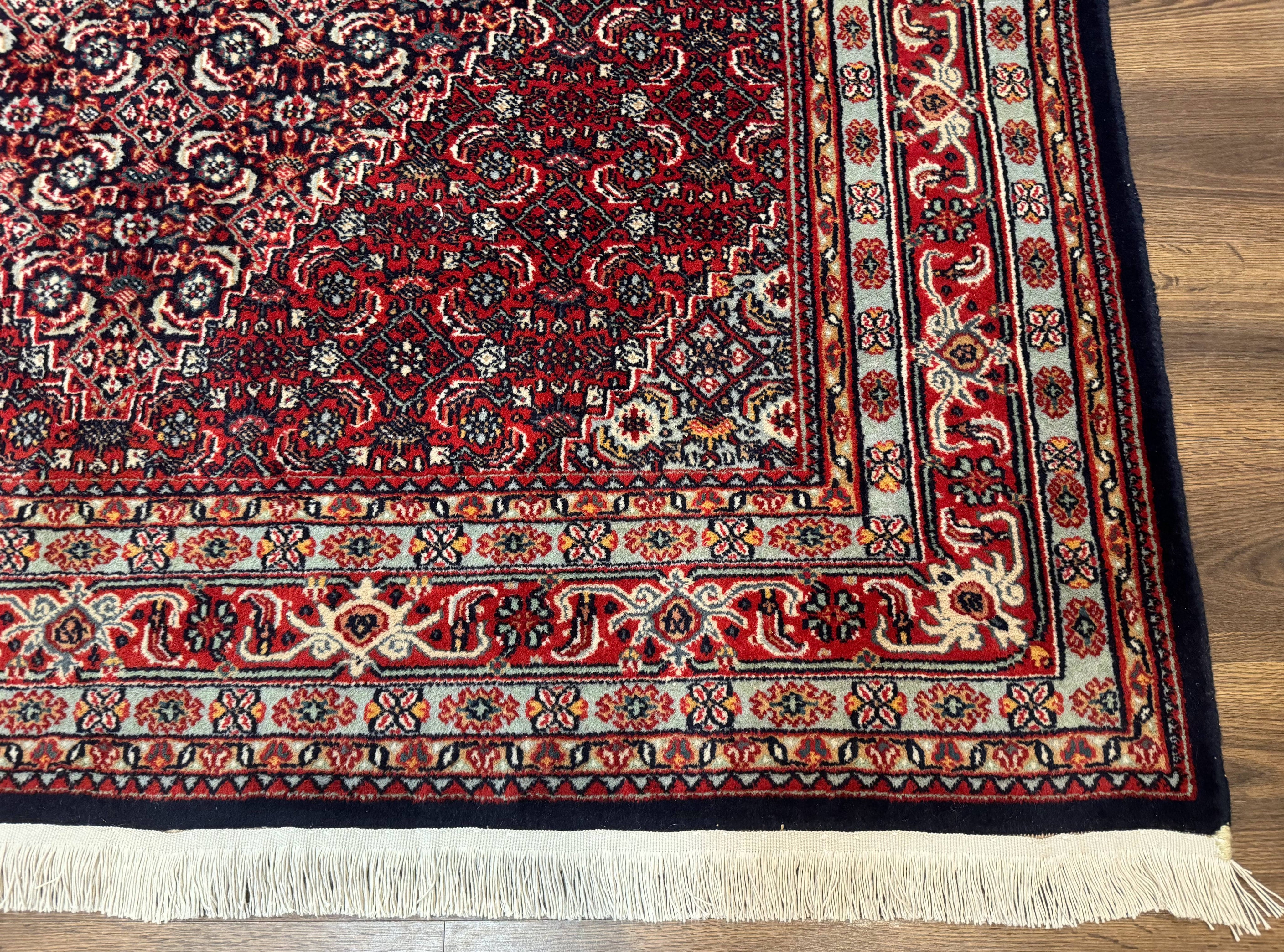 Indo Persian Bijar Rug 6x9, Hand Knotted Wool Carpet