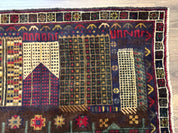 Balouch Rug 3x5, Afghan Carpet, City Pictorial