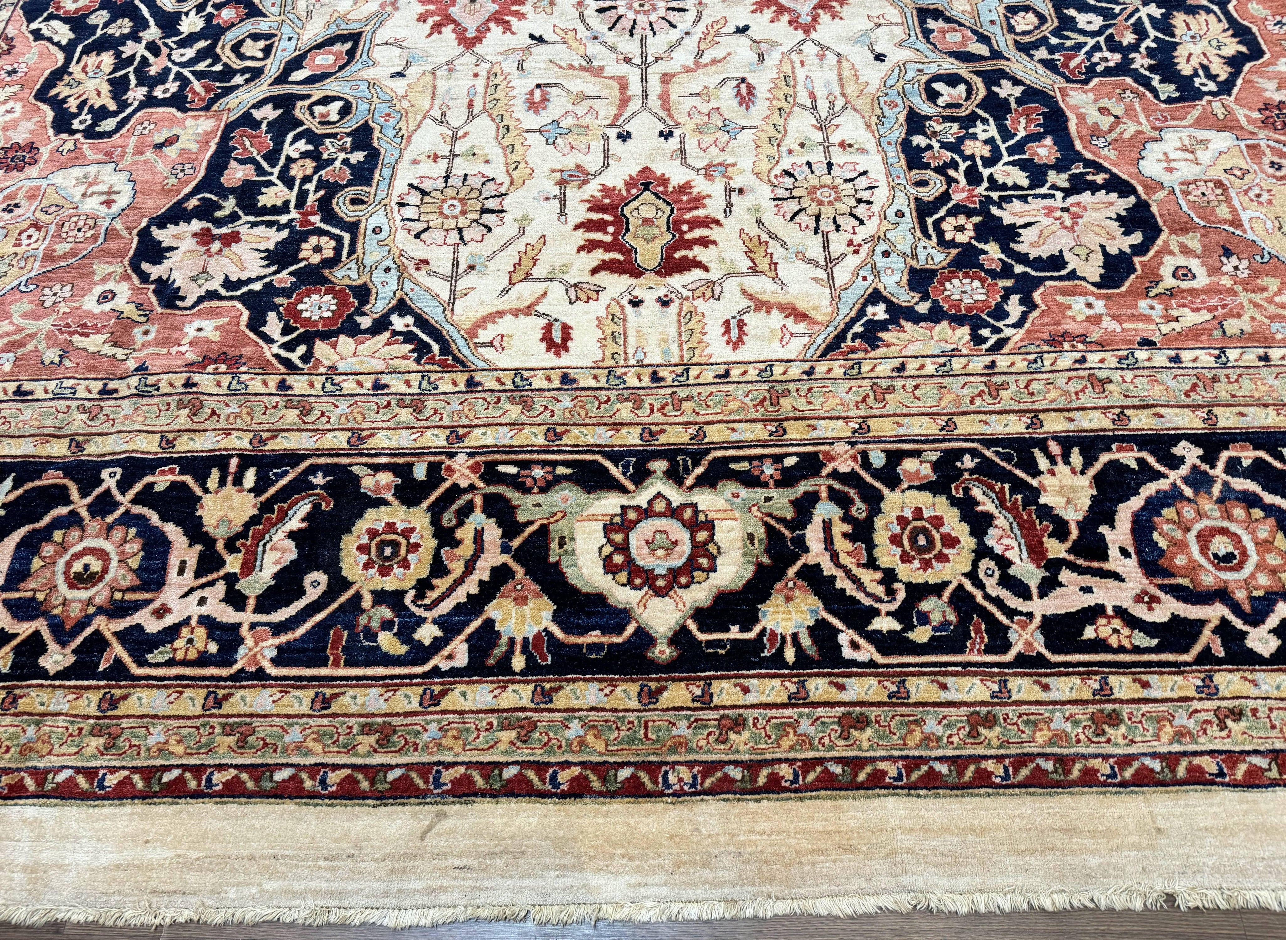 Large Palace Sized Stark Carpet 13x19, Traditional Wool Handmade Rug, Beige