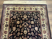 Sino Persian Rug 4x6, Navy Blue and Cream, Floral Allover Oriental Carpet