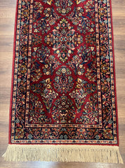 Karastan Runner Rug 2.6 x 8.6, Red Sarouk #785, Original 700 Series, Wool, Rare