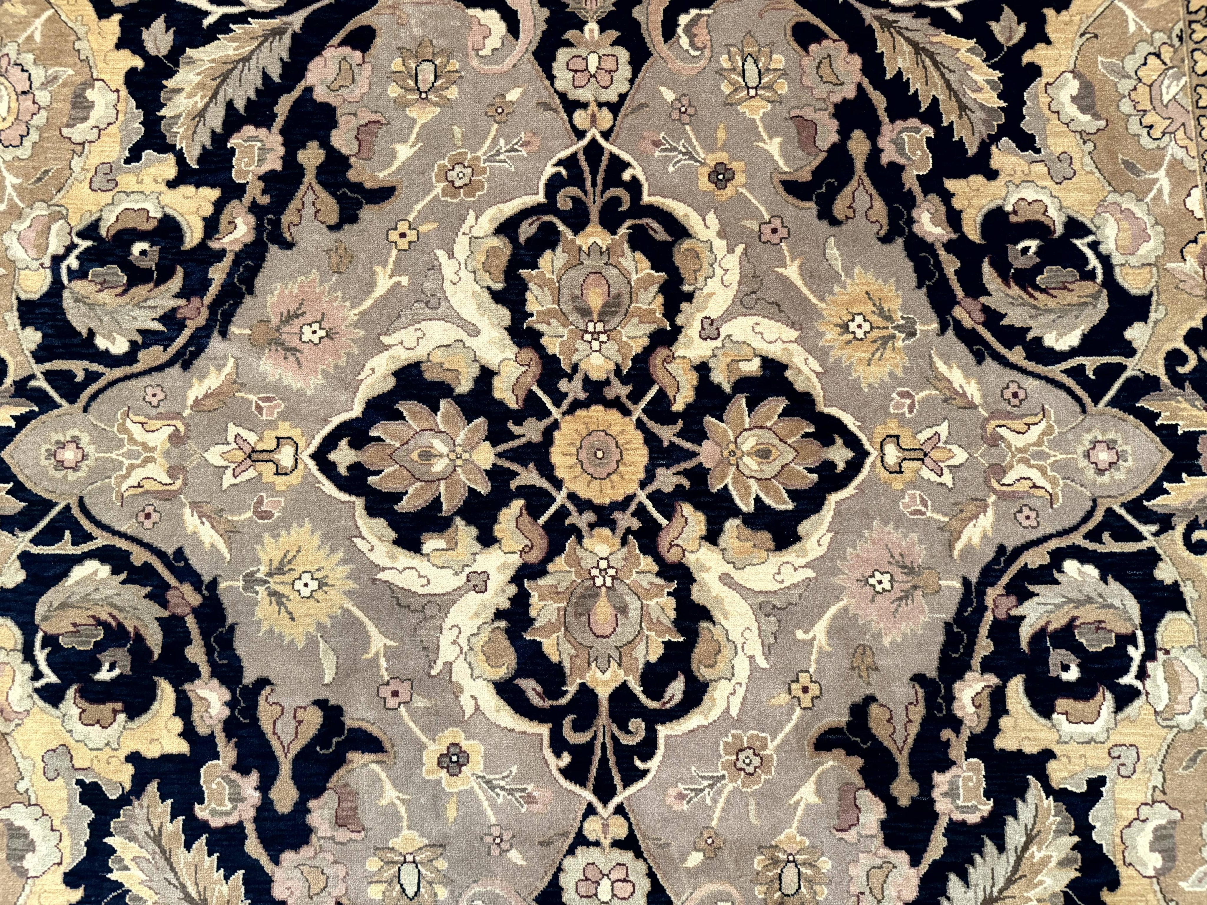 Handmade Wool Rug 8x10, Black & Dark Beige, Nourison, Traditional Rug