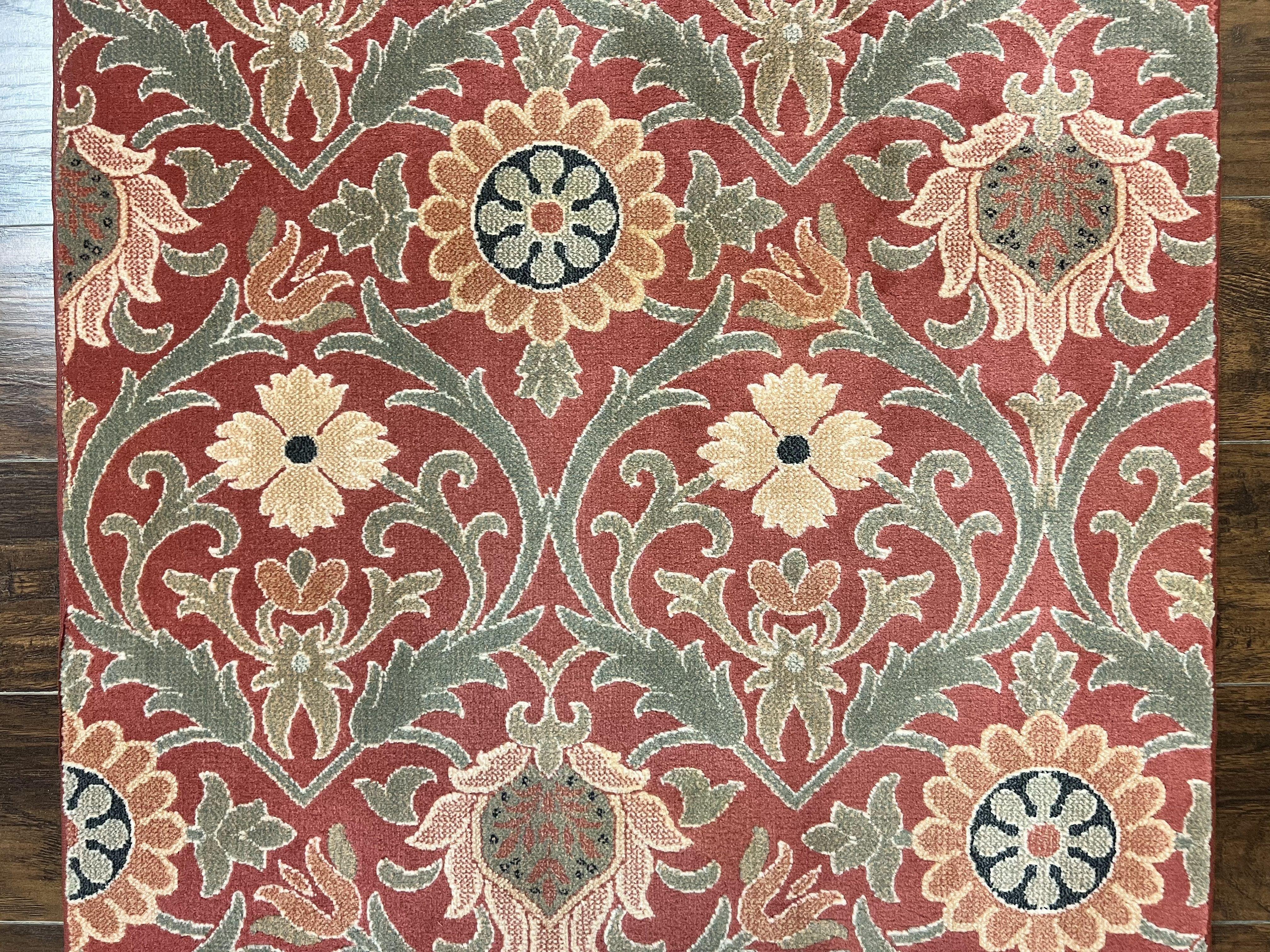 Runner Rug 3 x 14.7, Long Hallway Rug, Wool, Power Loomed, Contemporary, Floral