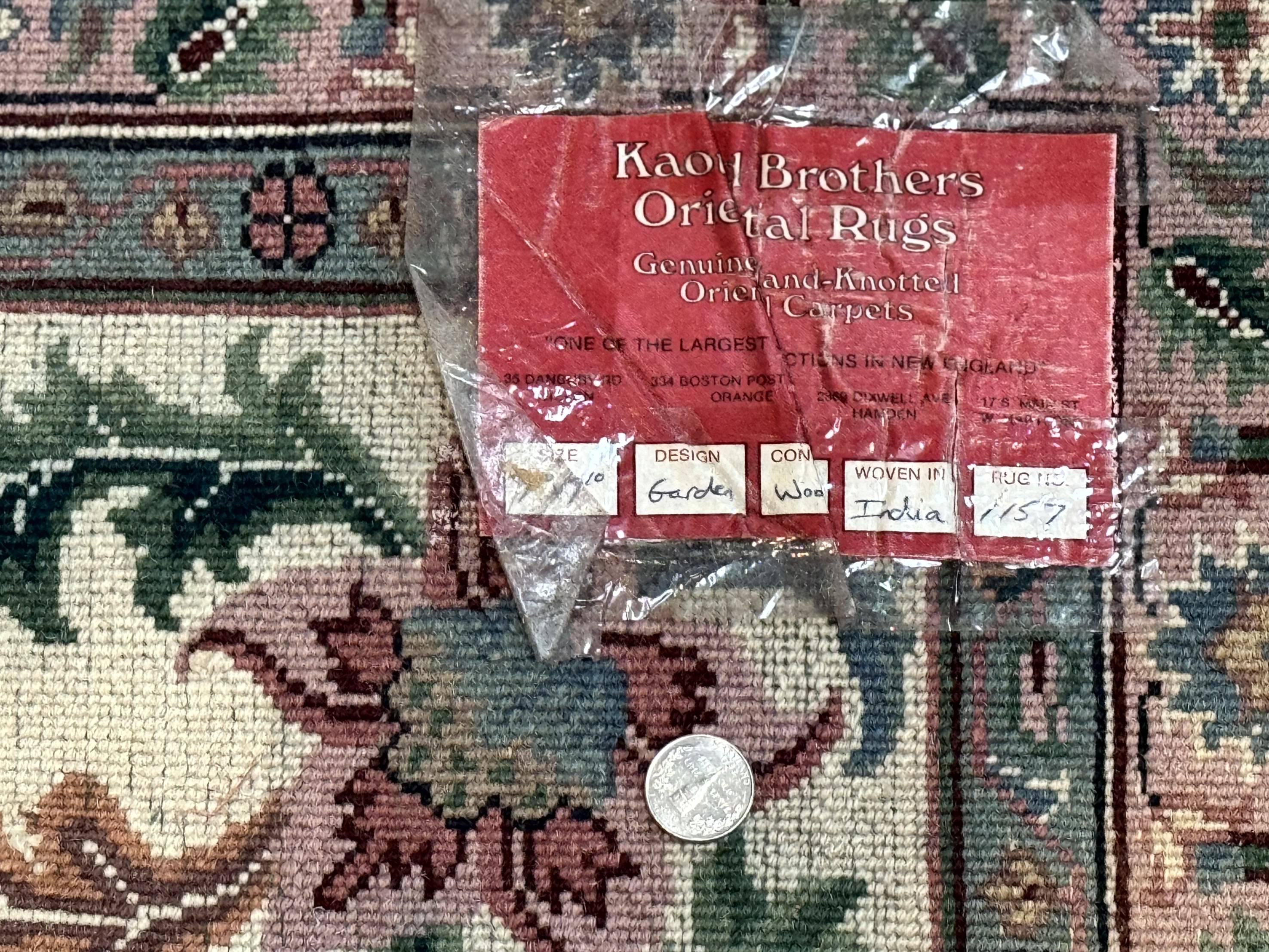 Indo Persian Rug 8x10, Red and Ivory, Floral Allover, Handmade Wool Area Rug