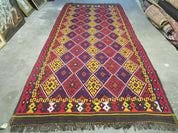 6' X 13' Antique Turkish Kilim Handmade Flat Weave Wool Rug Veg Dye