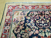 4' X 6' Antique Handmade India Floral Oriental Wool Rug Carpet Organic Blue