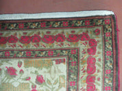 5' X 6' Antique Handmade India Floral Oriental Wool Rug Roses Flowers Traditional Contemporary Design
