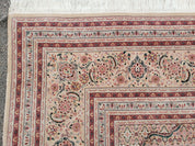 Stunning Oversized Sino Persian Oriental Rug 12x15, Hand Knotted Wool & Silk Palace Sized Carpet, Mahi Pattern, Very Fine, Peach Beige, Wow