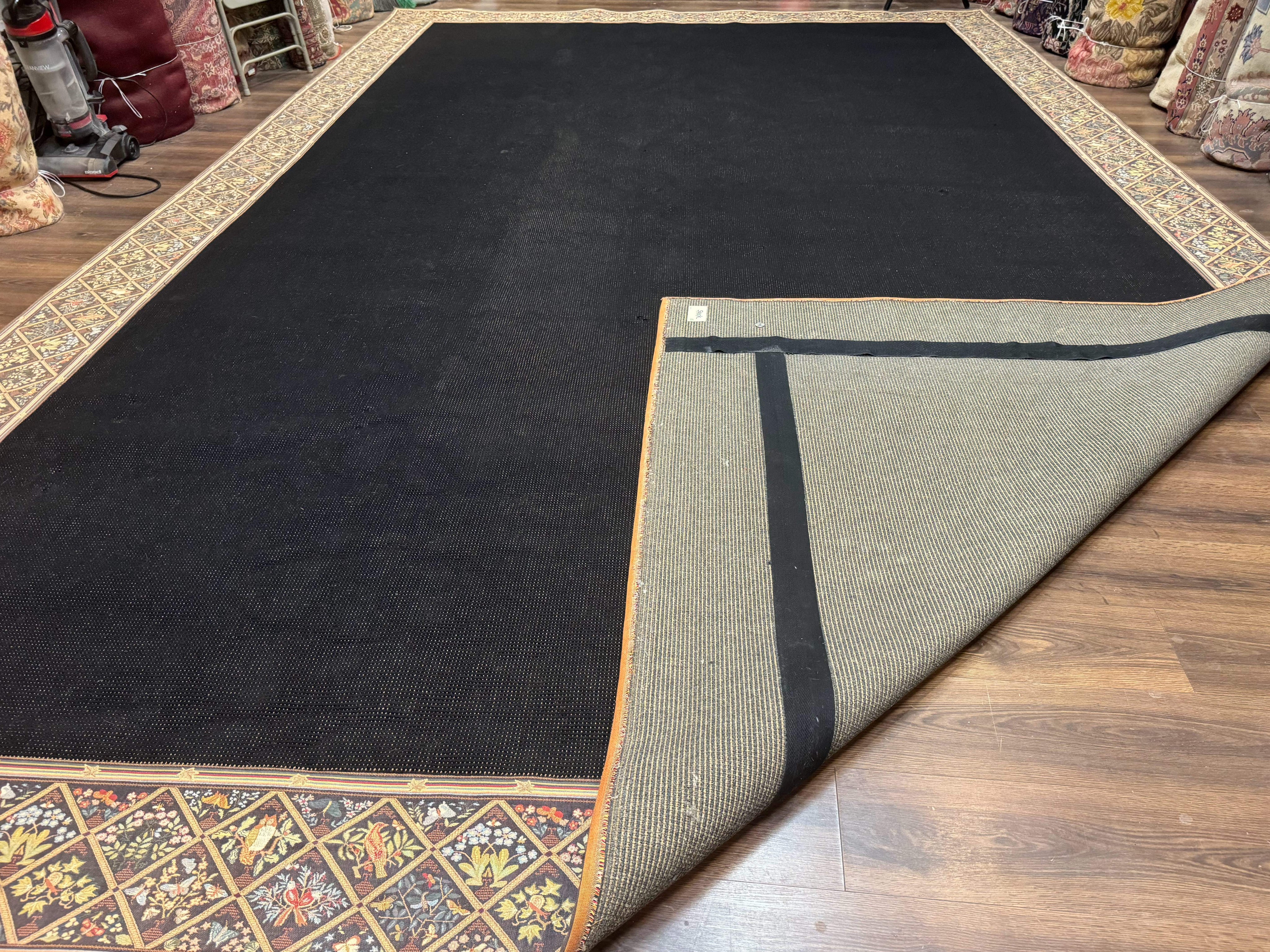 Palace Sized Stark Area Rug 12x19, Black Carpet