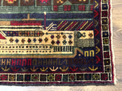 Balouch Rug 3x5, Afghan Carpet, City Pictorial