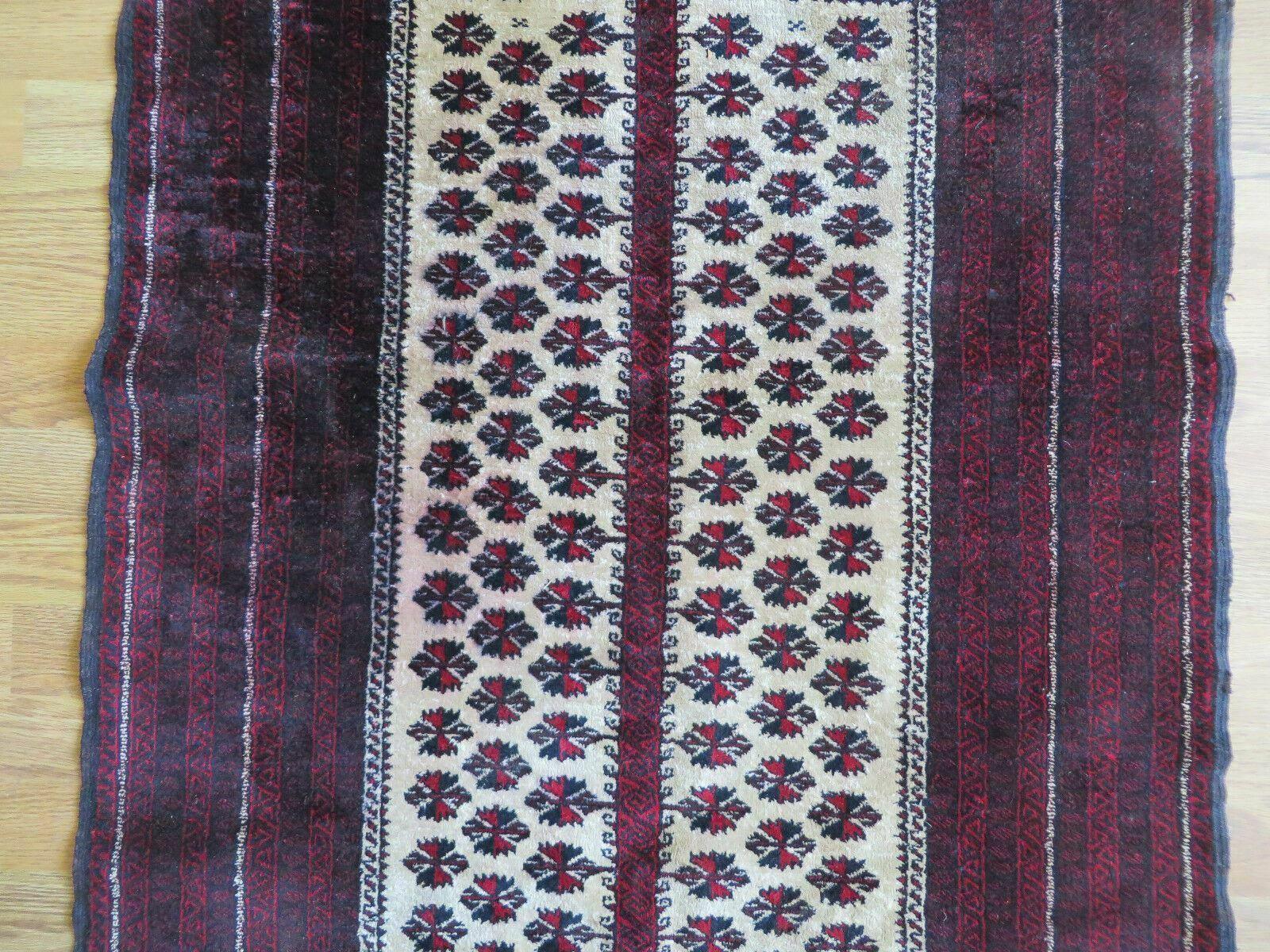3' X 5' Handmade Fine Knotted Balouch Turkoman Prayer Silk Wool Rug