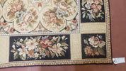 Needlepoint Rug 8x10ft Allover European Design Flowers 100% Wool Hand Knotted Aubusson Area Rug Brand New Flatweave Needle Point Carpet Chic
