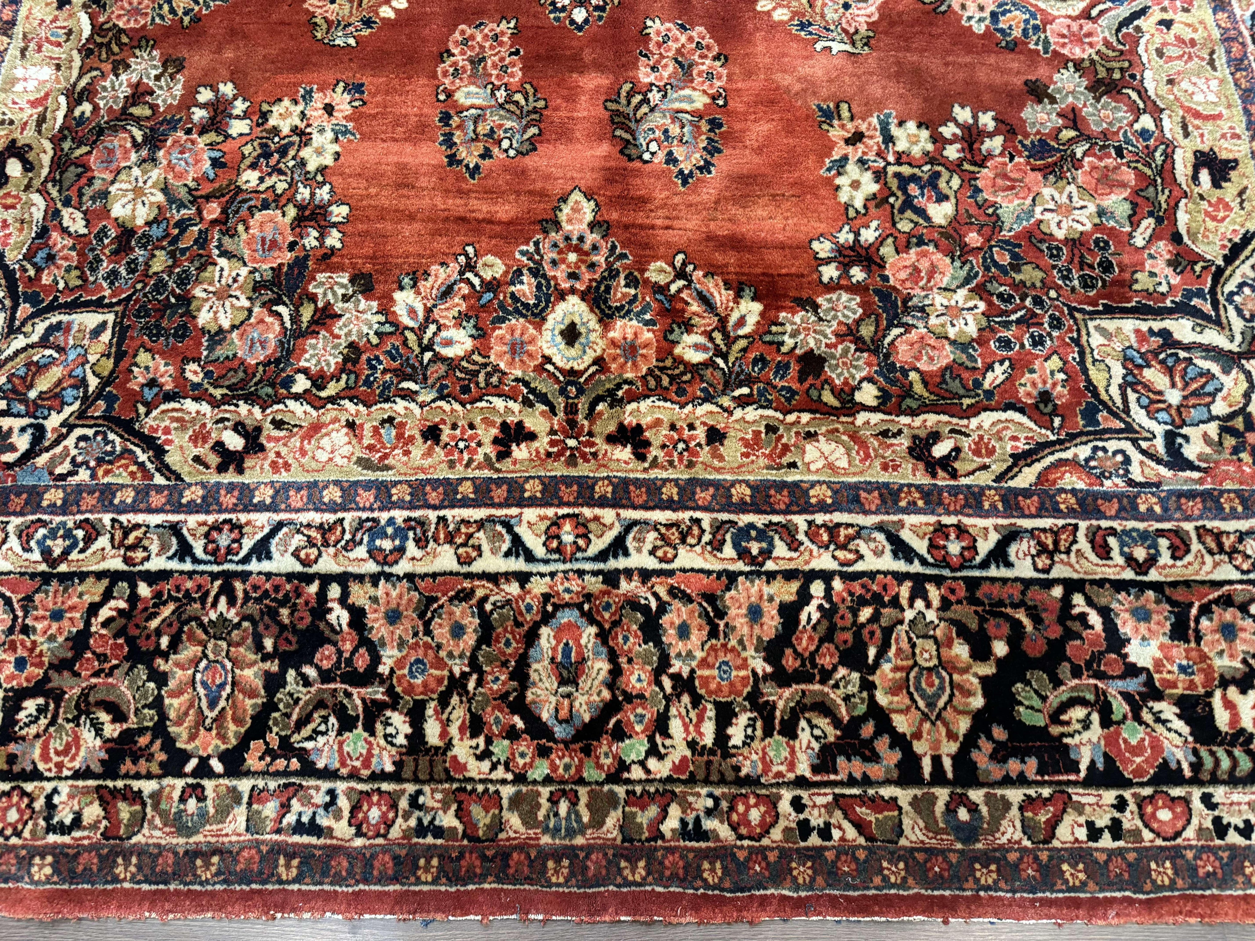 Antique Persian Sarouk Rug 9x12