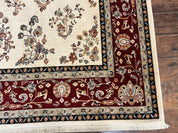 Karastan Rug 8.6 x 11.6, English Manor #2103, Ivory Floral Sarouk, Wool Karastan Carpet, Large Karastan Area Rug, Traditional Karastan Rug