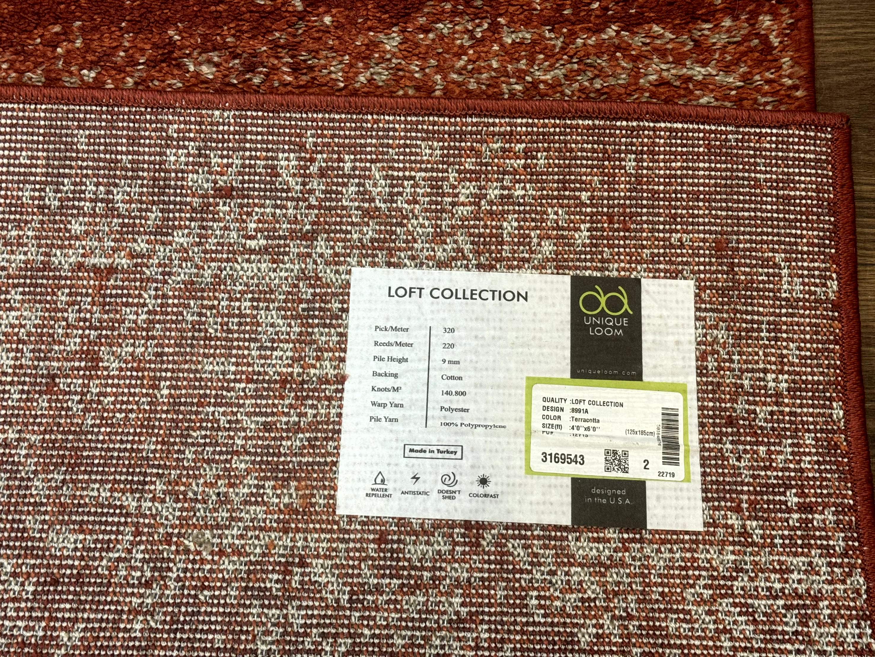 Terracotta Area Rug 4x6