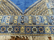 7' X 10' 5" Handmade Moroccan Urban Rabat Wool Carpet Blue Area Rug
