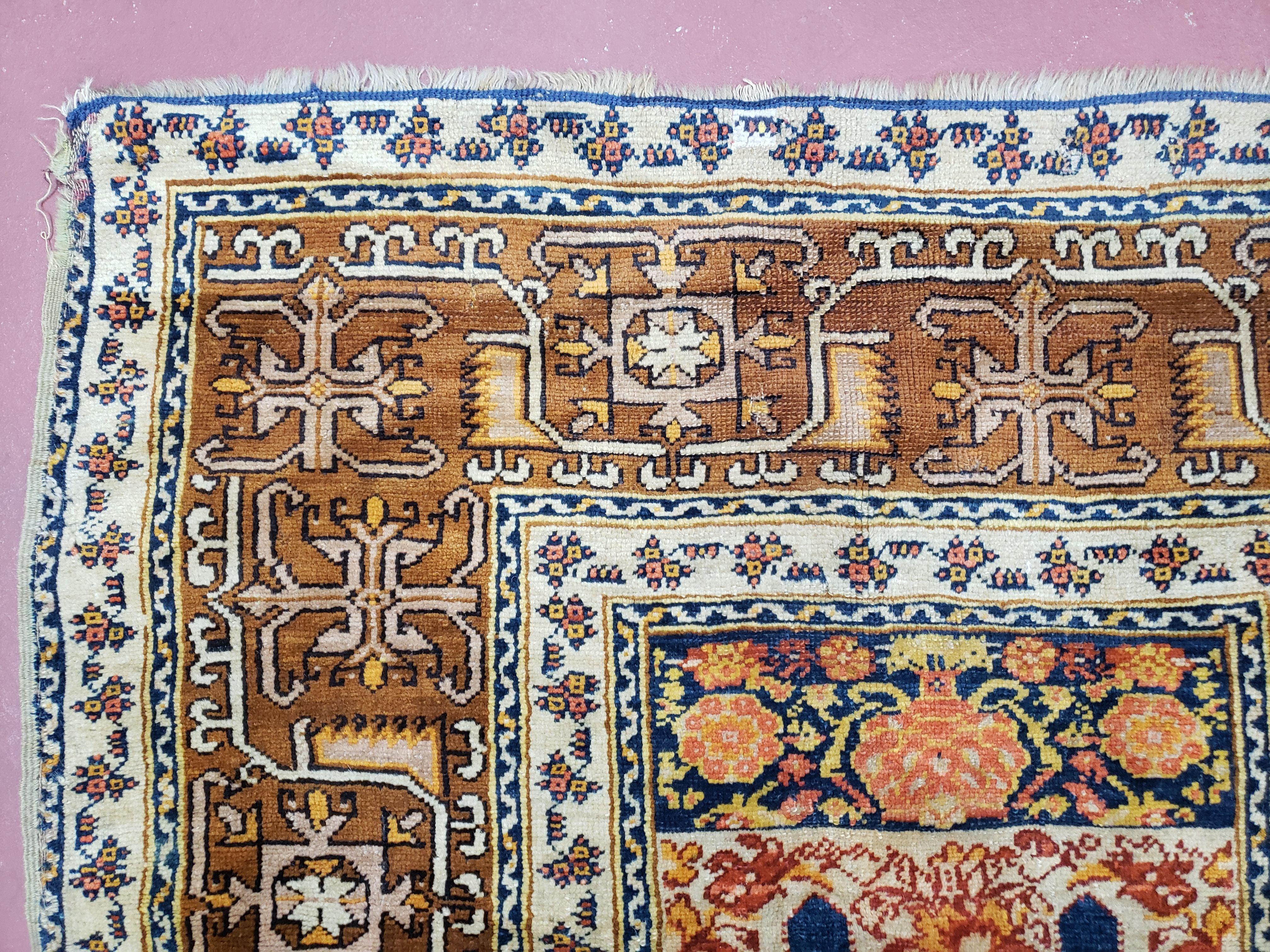 Antique Turkish Anatolian Ghiordes Prayer Rug, Twin Mihrabs, Rare Collectible Oriental Rug, Early 20th Century Prayer Rug, 3'9" x 5'2"