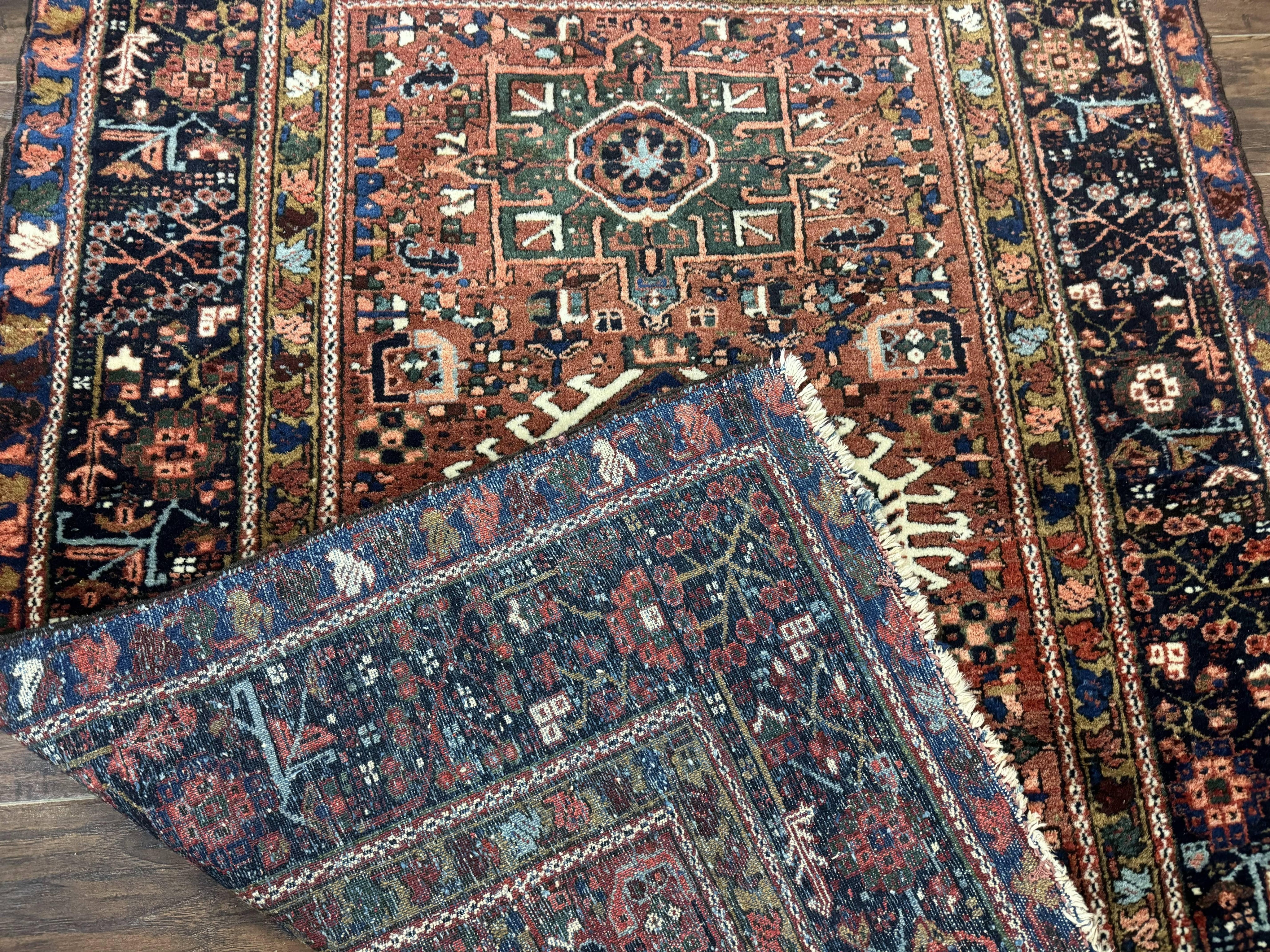 Antique Persian Karajeh Heriz Rug 5x6