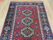 3' 3" X 10' Hand-Knotted Antique Handmade Caucasian Kazak Wool Runner Rug
