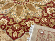 Palace Size Pak Persian Rug 13x17, Haji Jalili Design, Beige and Rust, Wool Hand Knotted, Fine 260 KPSI