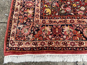 Large Antique Persian Sarouk Rug 11x18, Red, Floral Allover, Palace Size Wool Handmade Carpet
