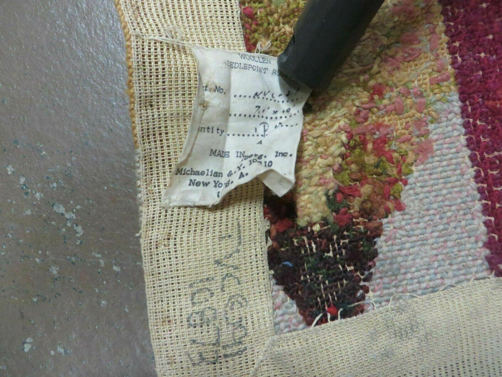 7' X 10' Michaelian & Kohlberg Handmade Aubusson Design Needlepoint Rug Rare