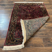 Persian Sarouk Rug 3x5, Antique Persian Carpet