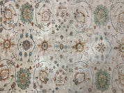 Turkish Oushak Rug 9x10, Farmhouse Rug, Beige & Light Blue