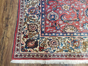 Semi Antique Persian Kashan Rug, Red & Beige, Hand-Knotted, Wool, 4'7" x 6' 6", Pair B