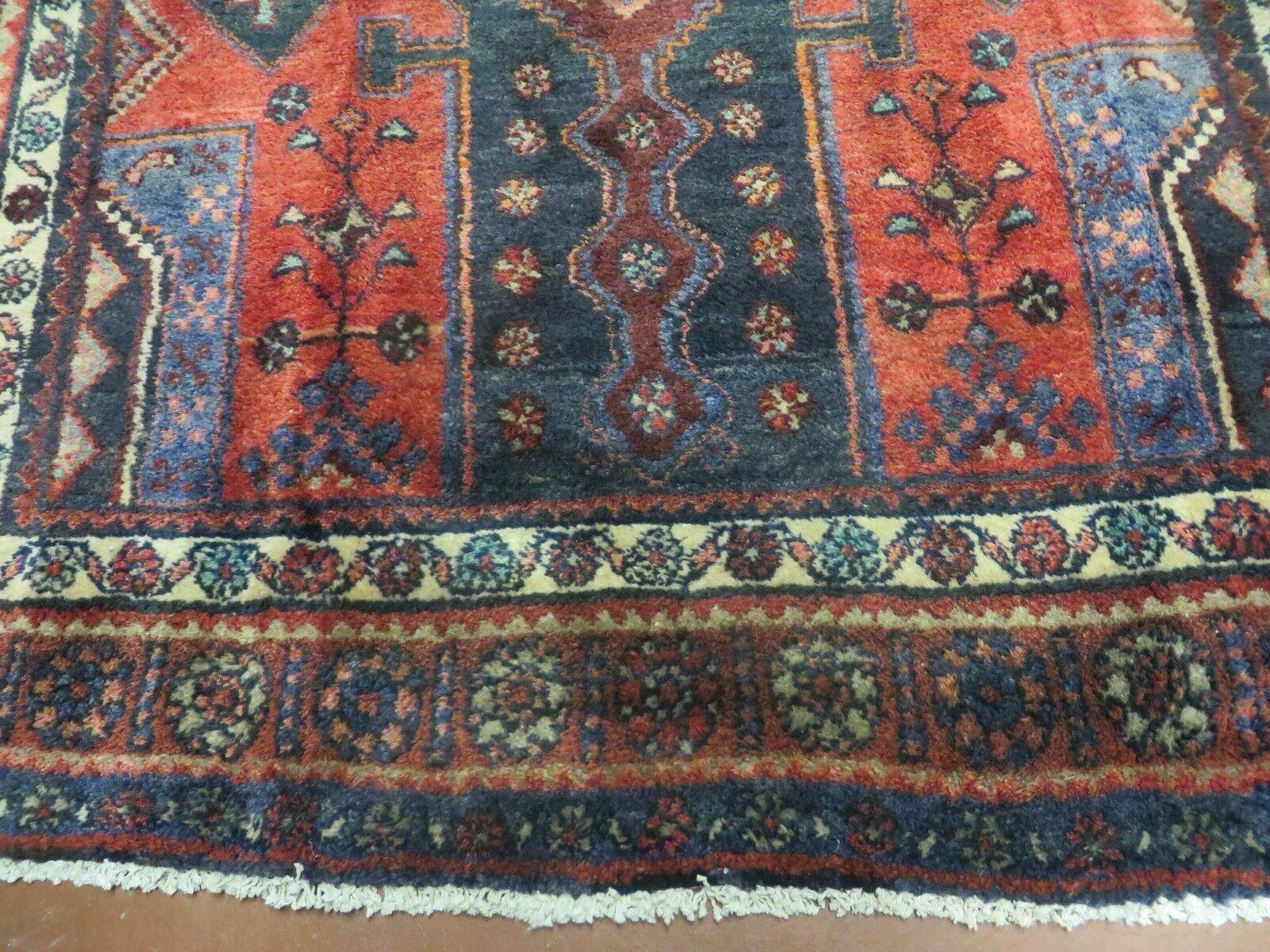 4' X 9' Antique Handmade Turkish Tribal Oriental Geometric Wool Rug # 605