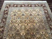 Fine Pak Persian Rug 9x12, Gold and Wine Red, Panel Design, 330 KPSI - Jewel RugsShopify CollectiveHUNTEDFOX - Fine Pak Persian Rug 9x12, Gold and Wine Red, Panel Design, 330 KPSI