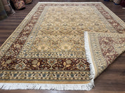 Fine Pak Persian Rug 9x12, Gold and Wine Red, Panel Design, 330 KPSI - Jewel RugsShopify CollectiveHUNTEDFOX - Fine Pak Persian Rug 9x12, Gold and Wine Red, Panel Design, 330 KPSI