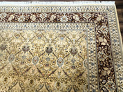 Fine Pak Persian Rug 9x12, Gold and Wine Red, Panel Design, 330 KPSI - Jewel RugsShopify CollectiveHUNTEDFOX - Fine Pak Persian Rug 9x12, Gold and Wine Red, Panel Design, 330 KPSI