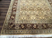 Fine Pak Persian Rug 9x12, Gold and Wine Red, Panel Design, 330 KPSI - Jewel RugsShopify CollectiveHUNTEDFOX - Fine Pak Persian Rug 9x12, Gold and Wine Red, Panel Design, 330 KPSI