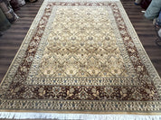 Fine Pak Persian Rug 9x12, Gold and Wine Red, Panel Design, 330 KPSI - Jewel RugsShopify CollectiveHUNTEDFOX - Fine Pak Persian Rug 9x12, Gold and Wine Red, Panel Design, 330 KPSI