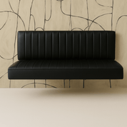 Floating Black Leather Bench for Modern Dining Nook - BlackH|F AtelierLEATHERHUNTEDFOX - Floating Black Leather Bench for Modern Dining Nook
