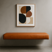 Floating Brown Leather Bench for Restaurant Dining, Entryway or Kitchen - custom banquette seatingH|F Atelierluxury upholstered seatingHUNTEDFOX - Floating Brown Leather Bench for Restaurant Dining, Entryway or Kitchen