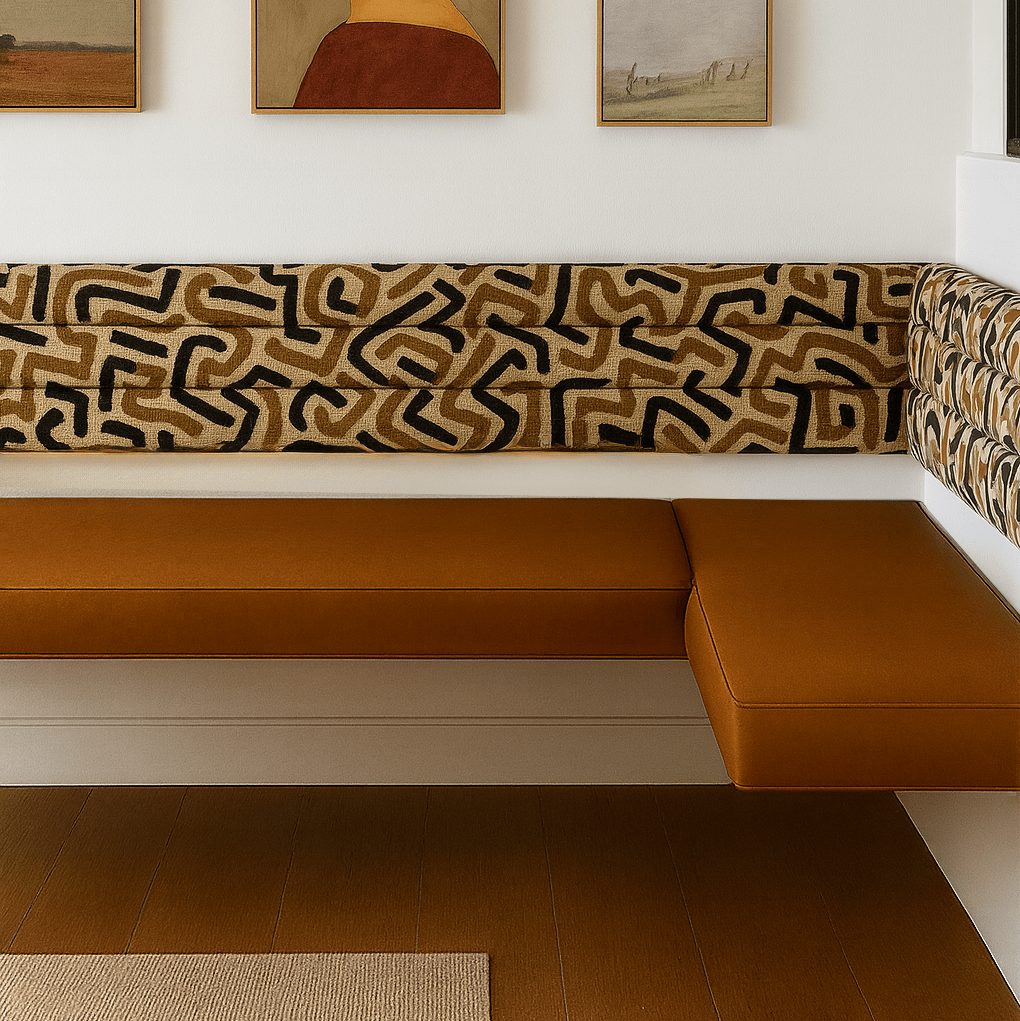 Floating Velvet Bench for Restaurant Dining, Entryway or Kitchen - H|F AtelierShopify CollectiveHUNTEDFOX - Floating Velvet Bench for Restaurant Dining, Entryway or Kitchen