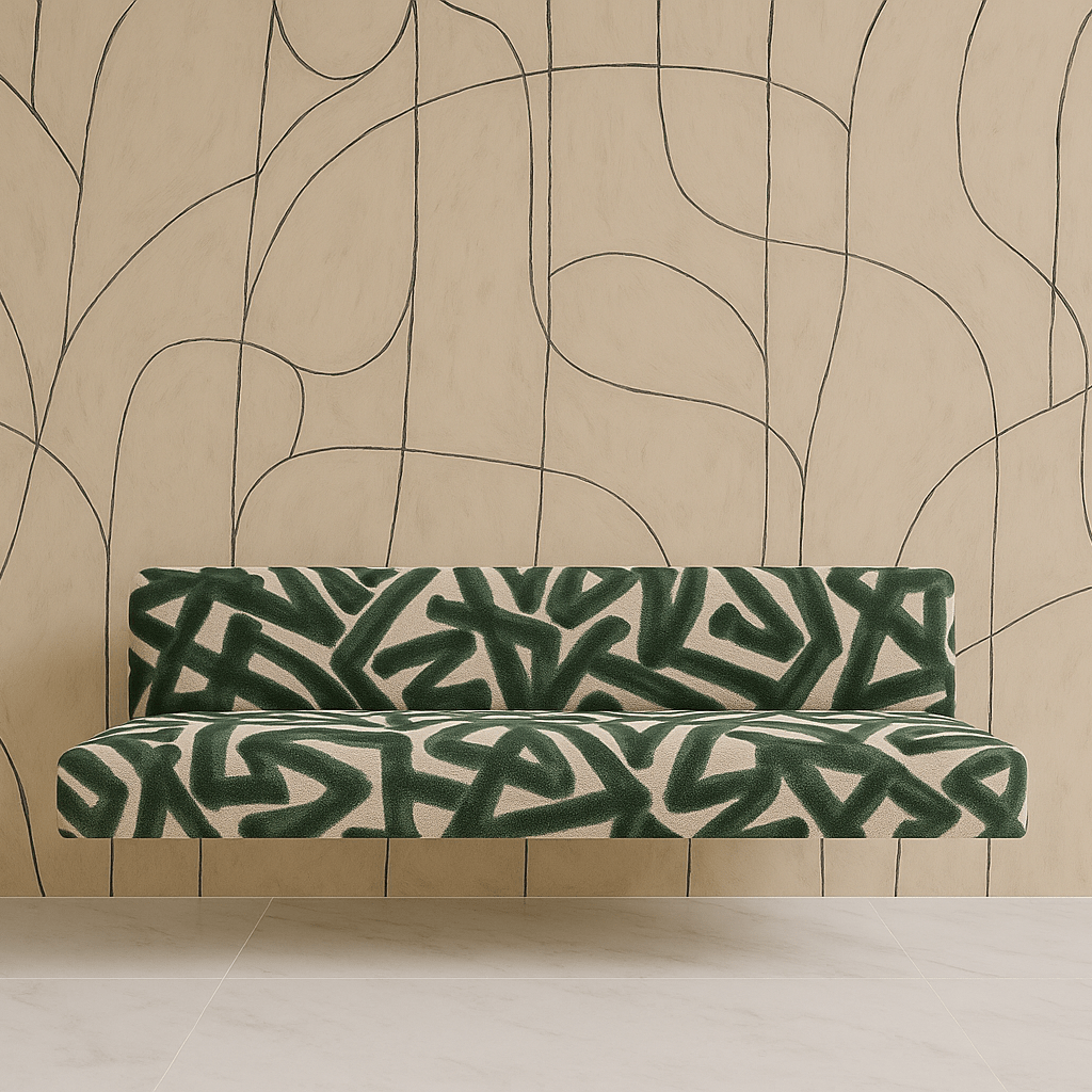 Floating Velvet Bench for Restaurant Dining, Entryway or Kitchen - H|F AtelierShopify CollectiveHUNTEDFOX - Floating Velvet Bench for Restaurant Dining, Entryway or Kitchen