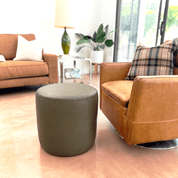 Genuine Leather Round Ottoman or Pouf | Multiple Colors & Sizes - H|F AtelierLEATHERottomanHUNTEDFOX - Genuine Leather Round Ottoman or Pouf | Multiple Colors & Sizes